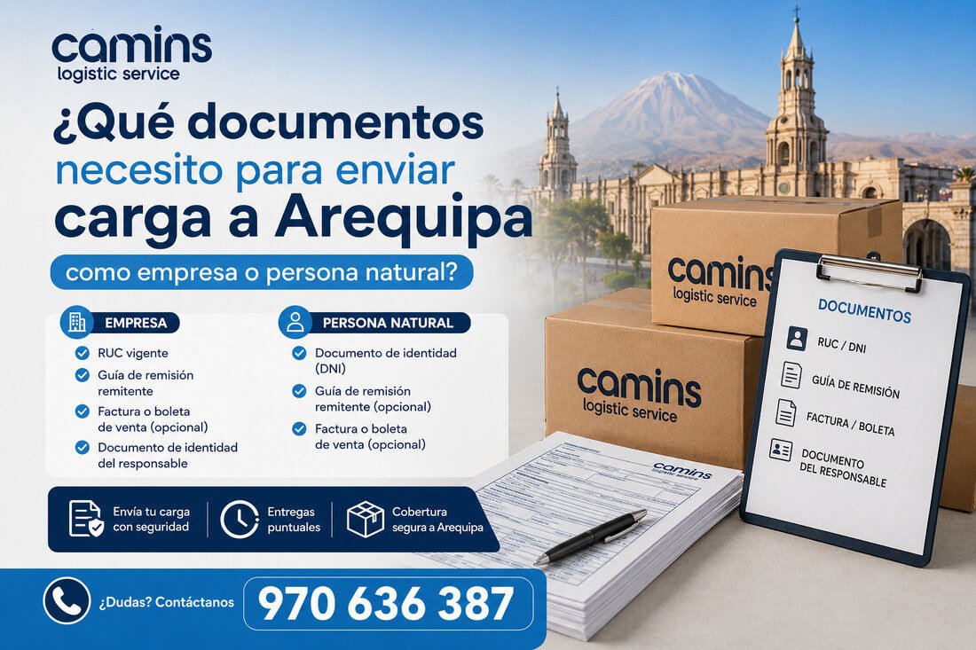 Qué documentos necesito para enviar carga a Arequipa