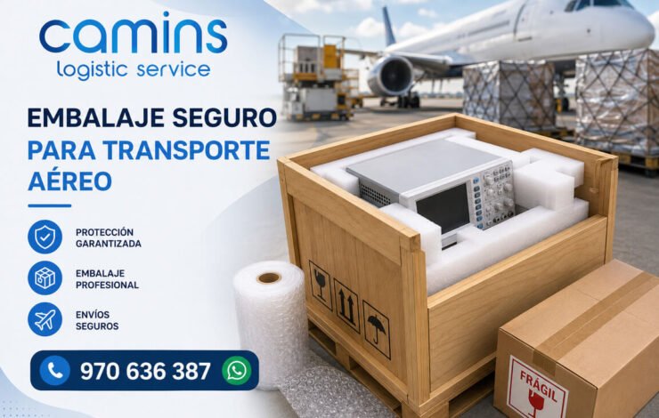 ¿Cómo embalar equipos electrónicos y maquinaria frágil para transporte aéreo?