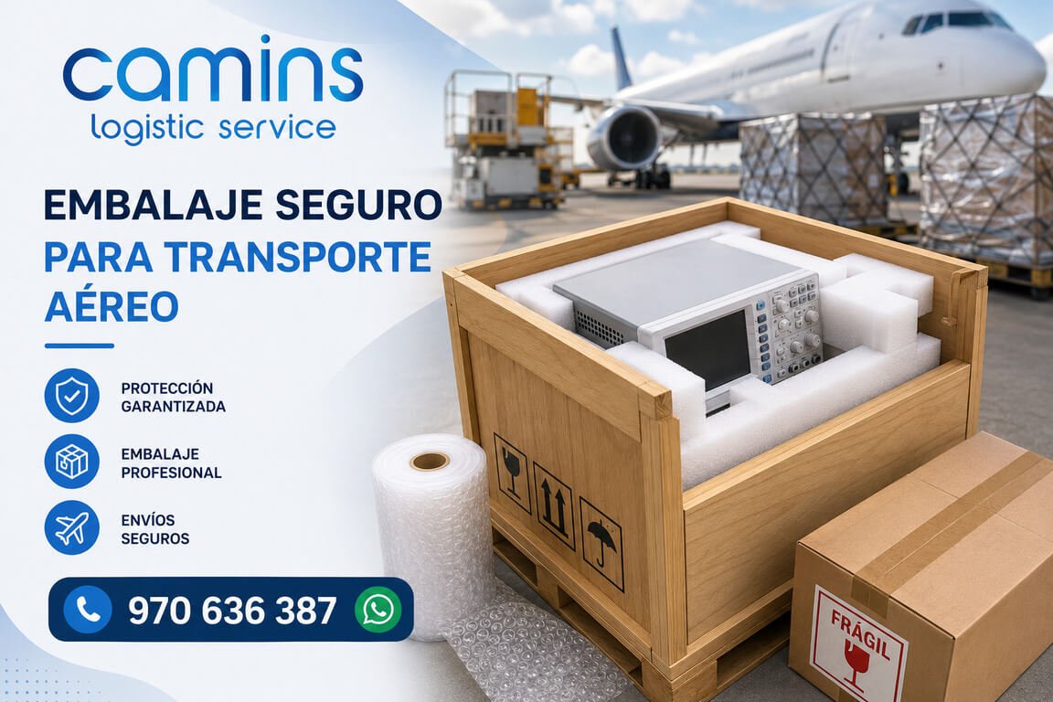 ¿Cómo embalar equipos electrónicos y maquinaria frágil para transporte aéreo?